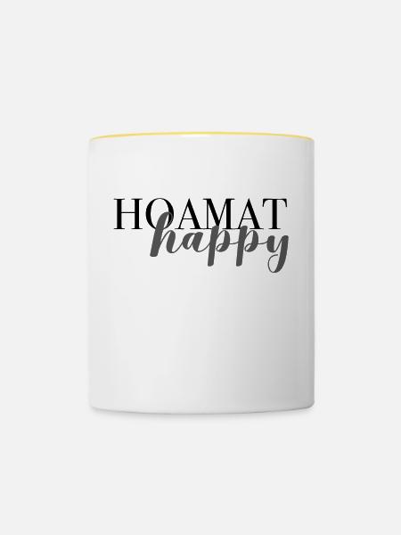 happy hoamat - Tasse zweifarbig - Weiß/Gelb