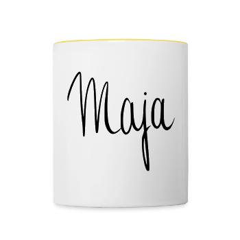 Maja - Tasse zweifarbig - Weiß/Gelb - Vorne