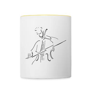 Cellist pur scharz - Contrasting Mug - white/yellow - Front