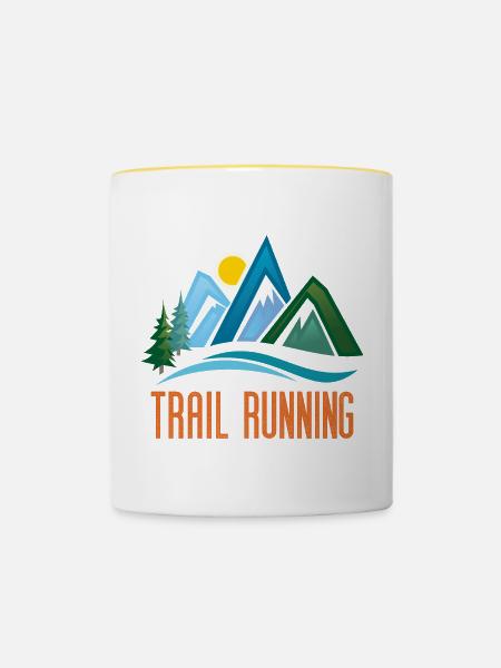 Trailrunning - Tasse zweifarbig - Weiß/Gelb