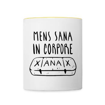 Mens Sana in corpore Xanax - Tasse zweifarbig - Weiß/Gelb - Vorne