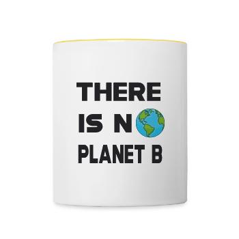 Il n’y a pas de planète B - Mug contrasté - blanc/jaune - Devant