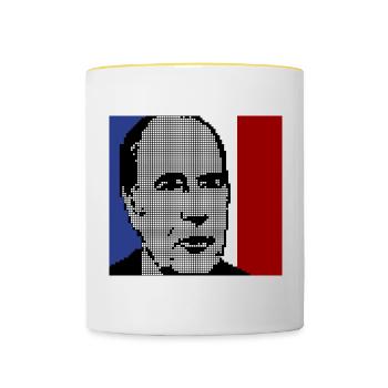 Mitterrand 1981 - Mug contrasté - blanc/jaune - Devant
