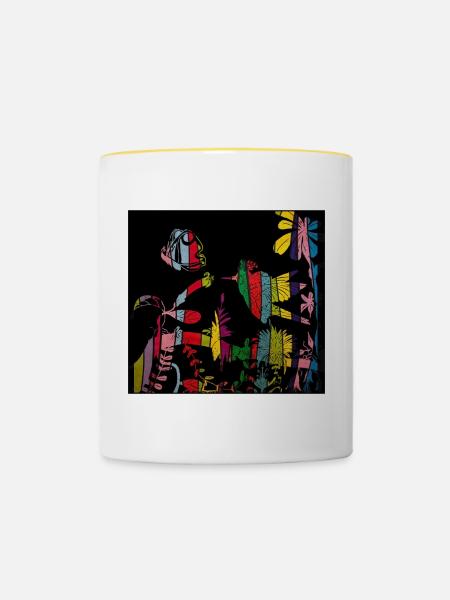 Kolibri - Tasse zweifarbig - Weiß/Gelb