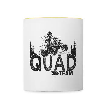 Quad Team Quad ATV Quad Quad UTV - Tasse zweifarbig - Weiß/Gelb - Vorne
