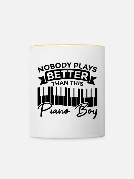 Klavierjunge - Tasse zweifarbig - Weiß/Gelb