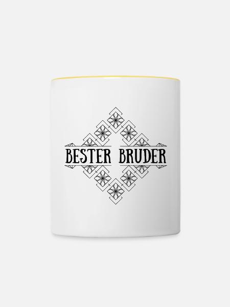 Bester Bruder - Tasse zweifarbig - Weiß/Gelb
