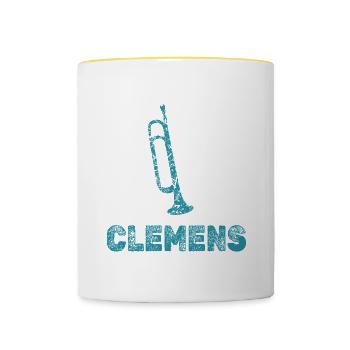 Trumpets Clemens - Contrasting Mug - white/yellow - Front