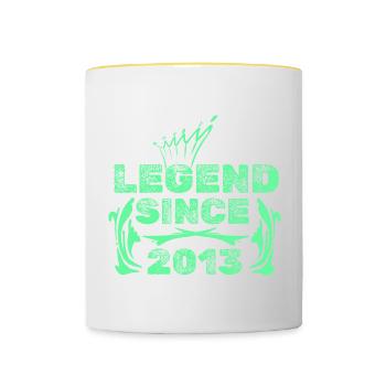 Jahr 2013 - Tasse zweifarbig - Weiß/Gelb - Vorne