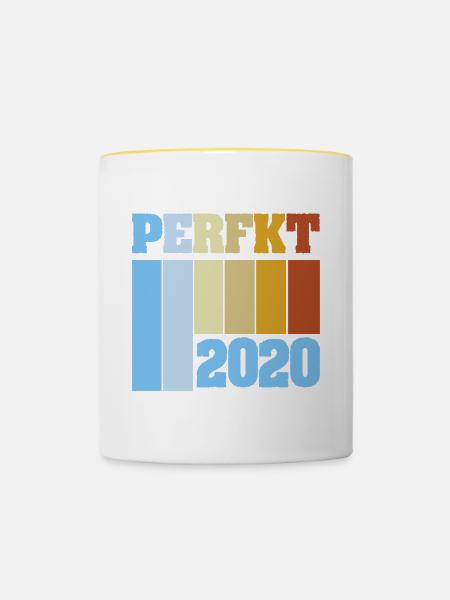 Einzigartig 2020 - Tasse zweifarbig - Weiß/Gelb