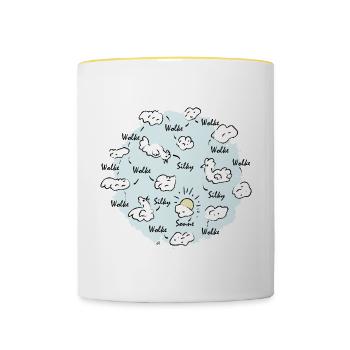 Nuage de soie - Mug contrasté - blanc/jaune - Devant