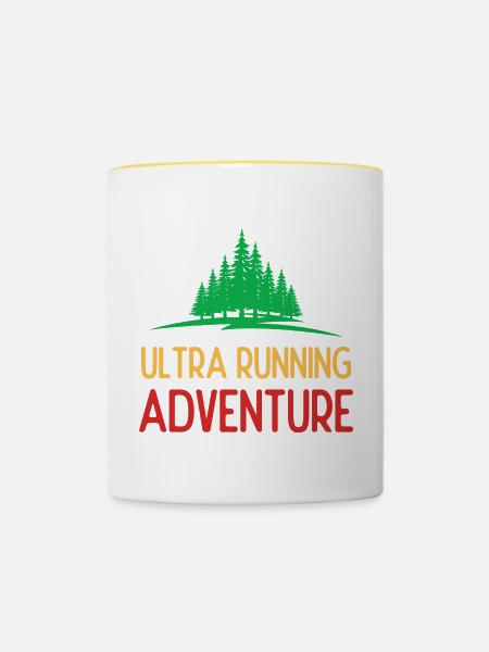 Ultra Running Advrenture - Tasse zweifarbig - Weiß/Gelb