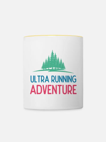 Ultra Running Advrenture - Tasse zweifarbig - Weiß/Gelb