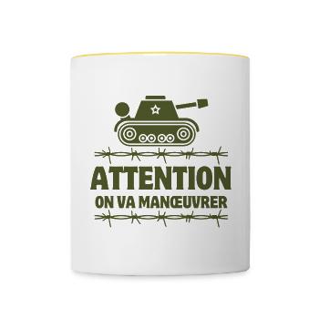 septième compagnie, 7ème compagnie, film culte - Mug contrasté - blanc/jaune - Devant