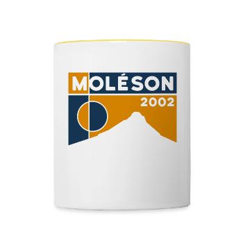 Moléson Wanderung Klettern Tour Souvenir Andenken - Tasse zweifarbig - Weiß/Gelb - Vorne