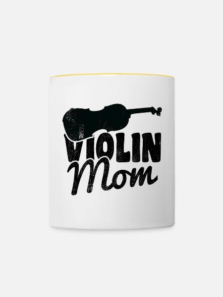 Violinistin Mutter - Tasse zweifarbig - Weiß/Gelb