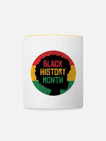 Black History Month - Tasse zweifarbig - Weiß/Gelb