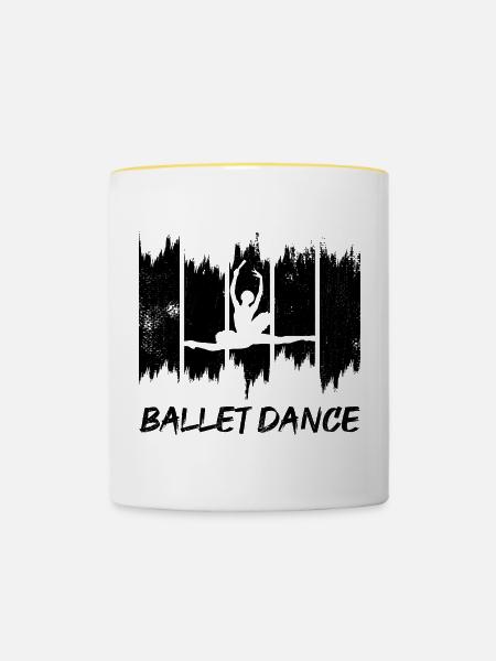 Balletttanz - Tasse zweifarbig - Weiß/Gelb