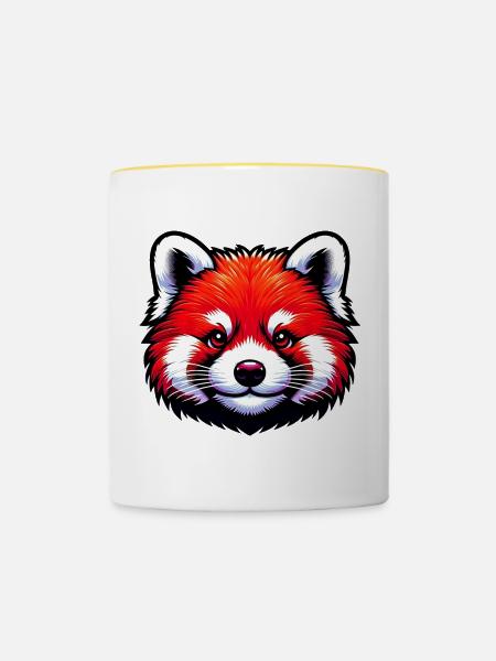 Kleiner Panda - Tasse zweifarbig - Weiß/Gelb