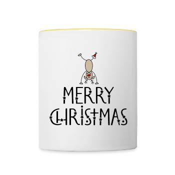 Funny Christmas - Contrasting Mug - white/yellow - Front