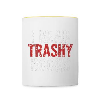 I Read Trashy Books 13 - Tasse zweifarbig - Weiß/Gelb - Vorne