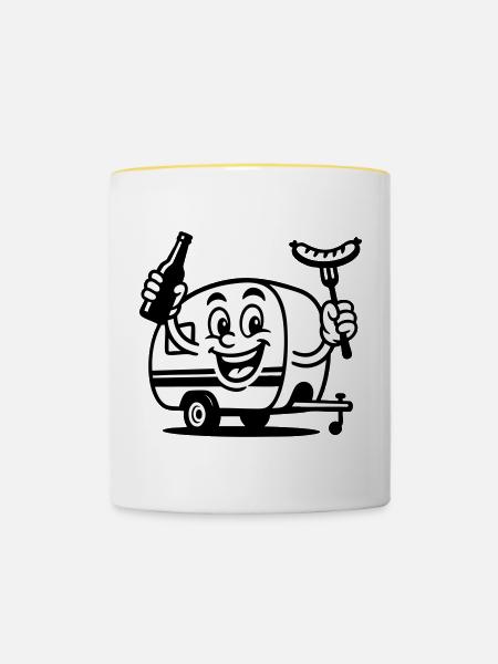 Its Camping Time - Tasse zweifarbig - Weiß/Gelb