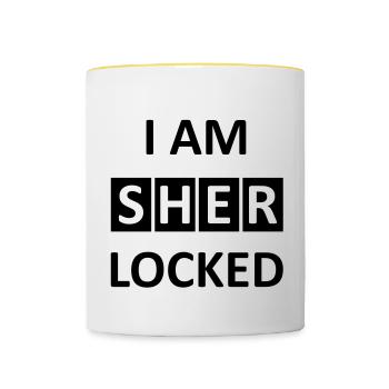 JE SUIS Sherlocked - Mug contrasté - blanc/jaune - Devant