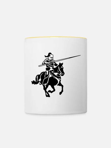 Ritter - Tasse zweifarbig - Weiß/Gelb