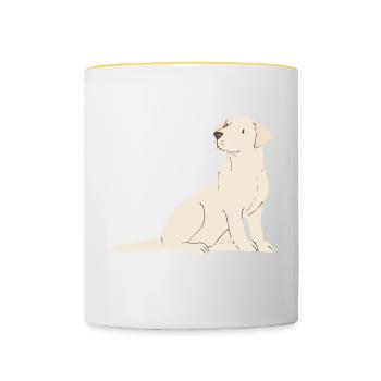 Crème du Labrador - Mug contrasté - blanc/jaune - Devant