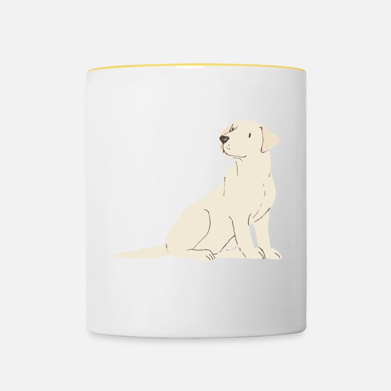 Labrador-Creme - Tasse zweifarbig - Weiß/Gelb