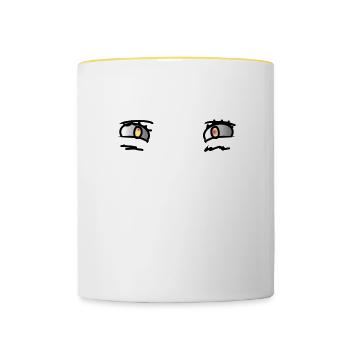 mignon - Mug contrasté - blanc/jaune - Devant