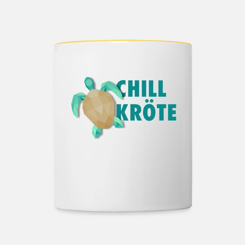 Chillkröte - Mug contrasté - blanc/jaune