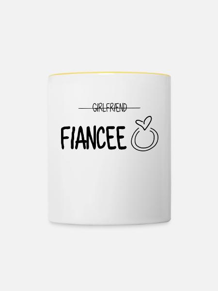 girlfriend Fiancee 1 - Tasse zweifarbig - Weiß/Gelb