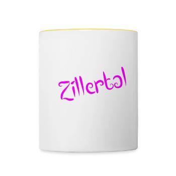 Zillertal - Tasse zweifarbig - Weiß/Gelb - Vorne