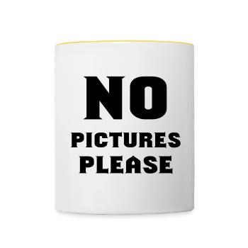 pas de photos s'il vous plaît - Mug contrasté - blanc/jaune - Devant
