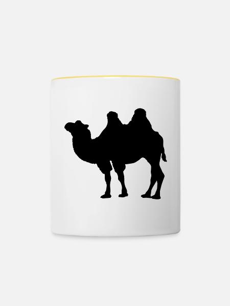 Kamel - Tasse zweifarbig - Weiß/Gelb