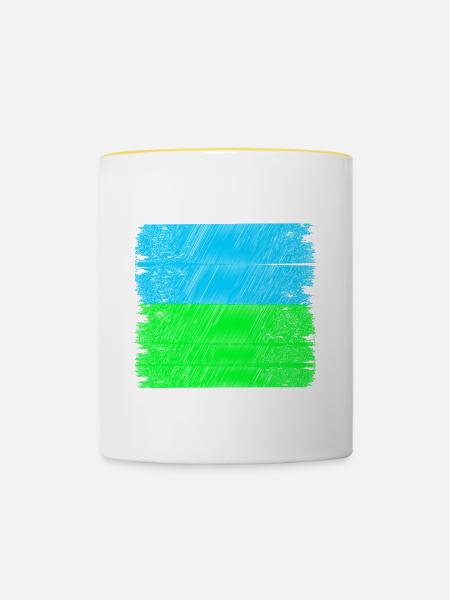streifen - Tasse zweifarbig - Weiß/Gelb