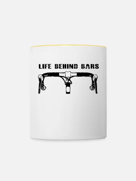Biking Cycling - Tasse zweifarbig - Weiß/Gelb