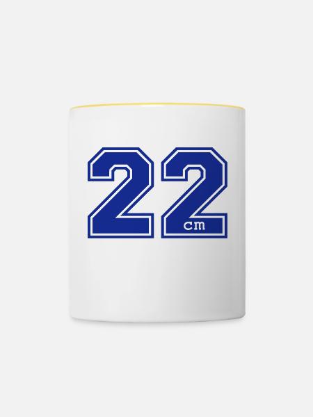 22 Zentimeter - Tasse zweifarbig - Weiß/Gelb