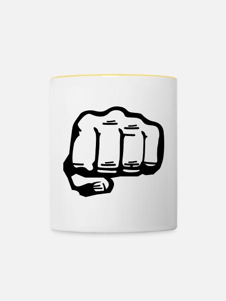 Faust - Tasse zweifarbig - Weiß/Gelb