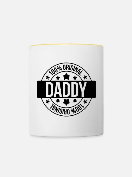 Daddy - Tasse zweifarbig - Weiß/Gelb