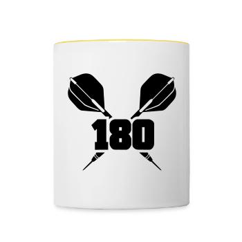 darts 180 - Contrasting Mug - white/yellow - Front
