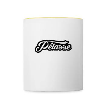 PETASSE - Mug contrasté - blanc/jaune - Devant