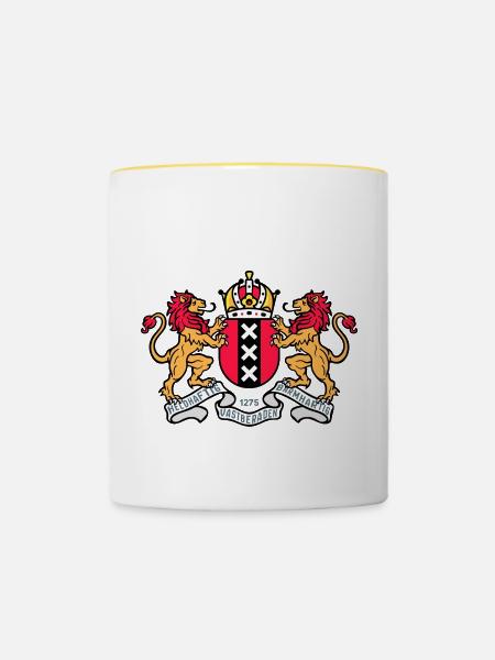 Amsterdamer , dunkel - Tasse zweifarbig - Weiß/Gelb