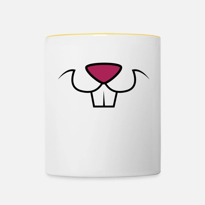 Dents de lapin - Mug contrasté - blanc/jaune