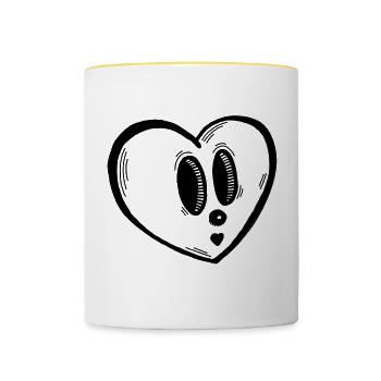 Heart - Contrasting Mug - white/yellow - Front