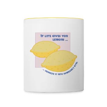 Si le vivant vous donne des citrons - Mug contrasté - blanc/jaune - Devant