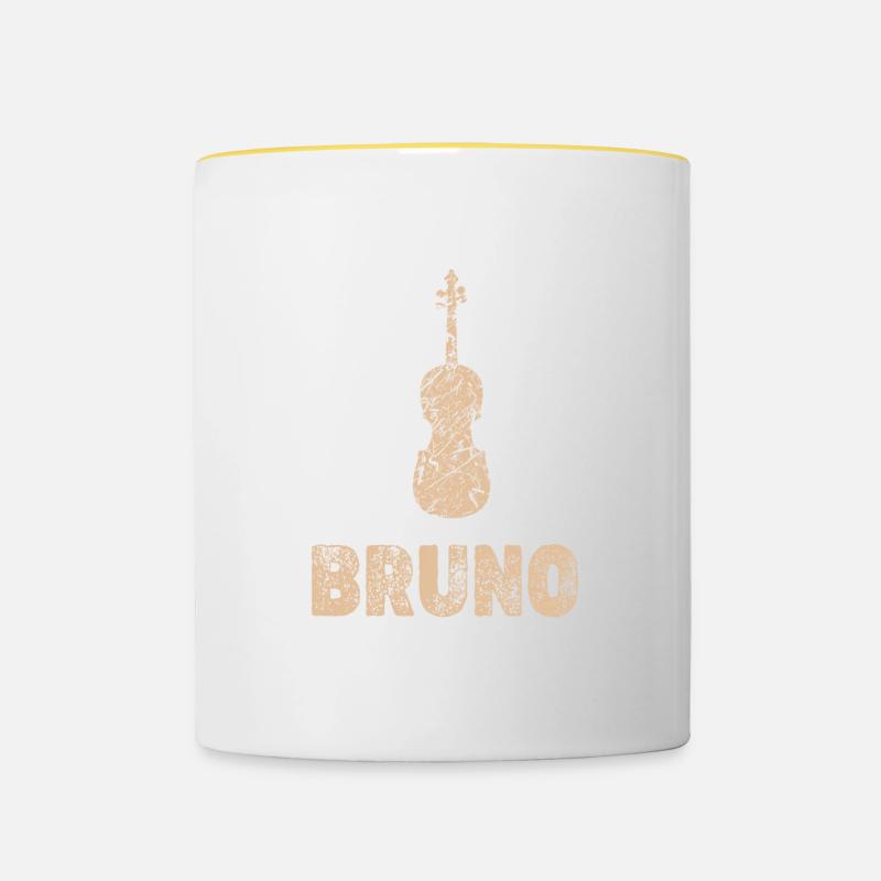 Violoncelle Bruno - Mug contrasté - blanc/jaune