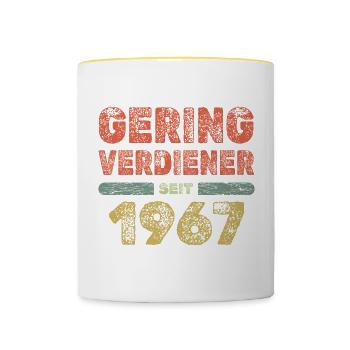 Witzig 1967 - Tasse zweifarbig - Weiß/Gelb - Vorne