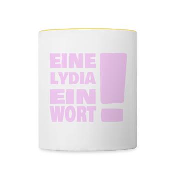 Spruch Vorname Lydia - Tasse zweifarbig - Weiß/Gelb - Vorne